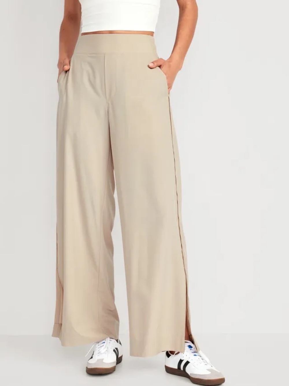 Old Navy Stretchtech Super Dry Tan Wide Leg Pull On Pants Size XL